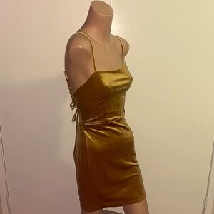 Gold Velvet tie back dress Fab!